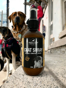 DOG Coat Spray Conditioner and Detangler Grooming Essential. Formulated to moisturize and promote healthy, nourished dog coats