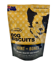 NEW! JOINT + BONES HEALTH FOR DOGS. NATURAL HEALTHY BISCUITS.